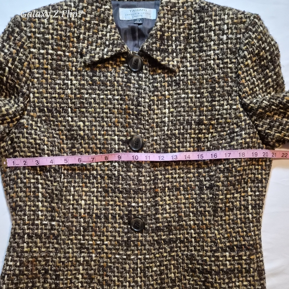 ​Tahari Arthur S. Levine Tweed Wool Blend Blazer Jacket - Size 16P - Picture 4 of 8